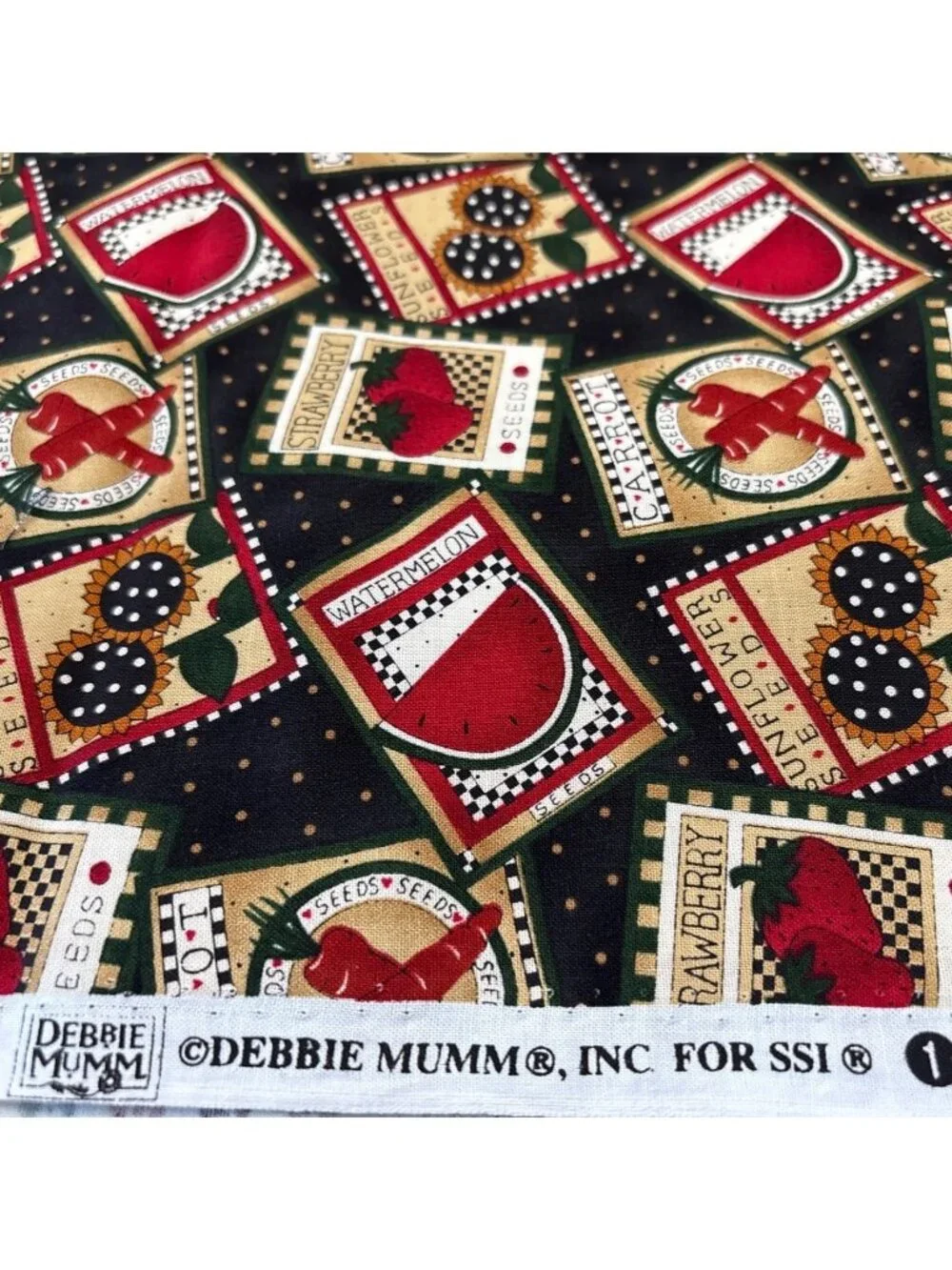 Debbie Mumm Seed Packet Quilting Cotton Fabric 1/2 yard x 44